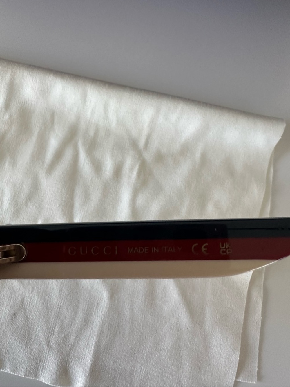 Gucci Black Sunglasses with Red & Blue Temple Stripes - Picture 4 of 7